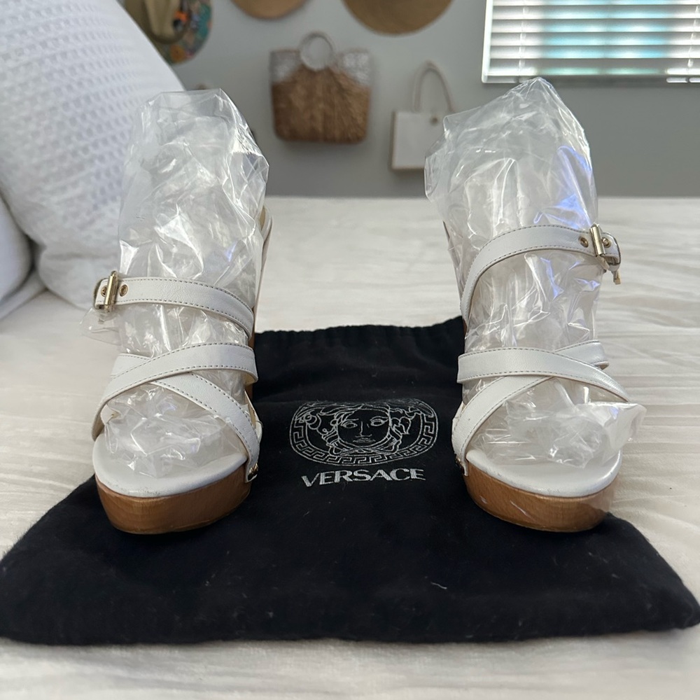 Versace Women's White Strappy Sandals